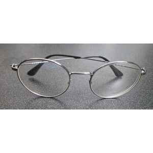 Prada Eyeglasses Frames Only VPR 5AV-101 140 Blk/Silver 50 20 Metal Italy Made